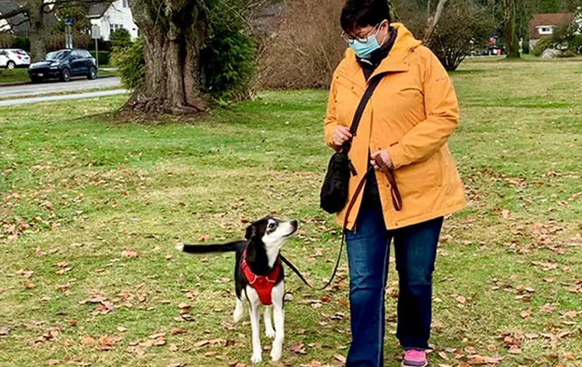 AnimalKind accredited trainer Valerie Barry with dog on leash