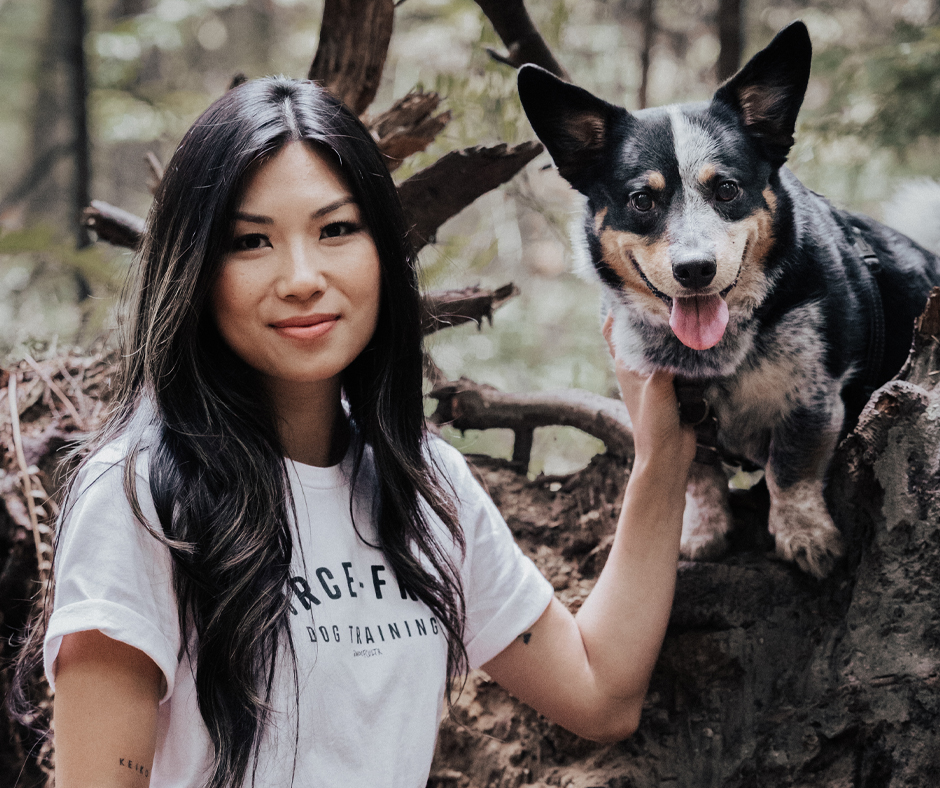 Sandy Wei of Wei With tails dog training in Penticton with dog Gustavo