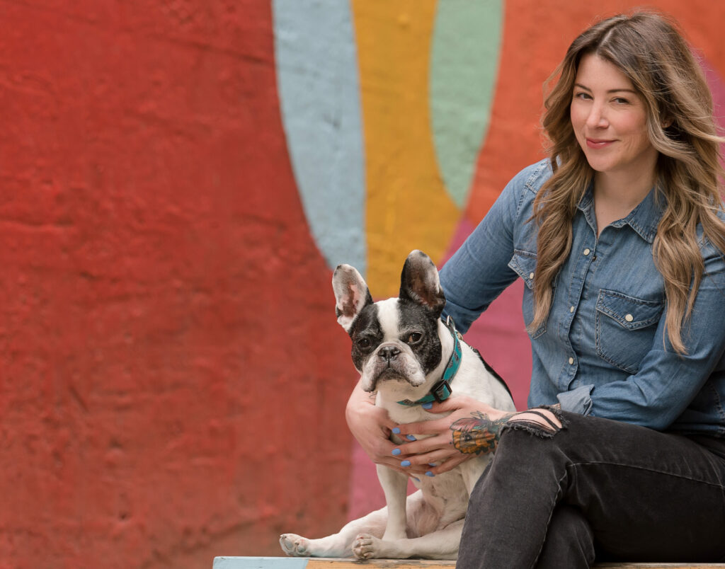 Dog trainer Renée of Bravo Dog with her dog Oscar