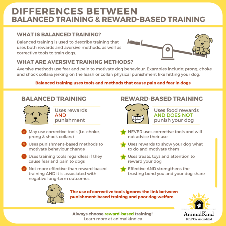 Differences between balanced training and rewardbased training
